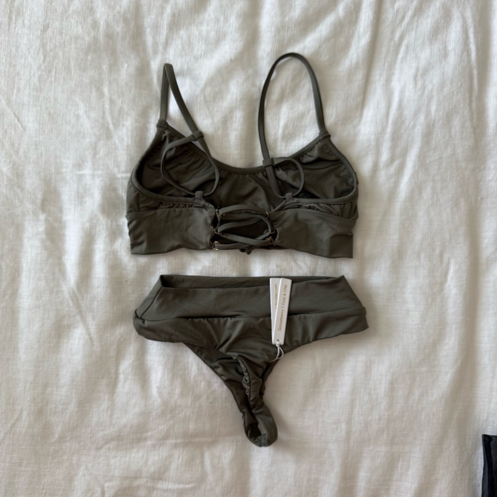 NWT Gooseberry Bikini Set in Olive Green color